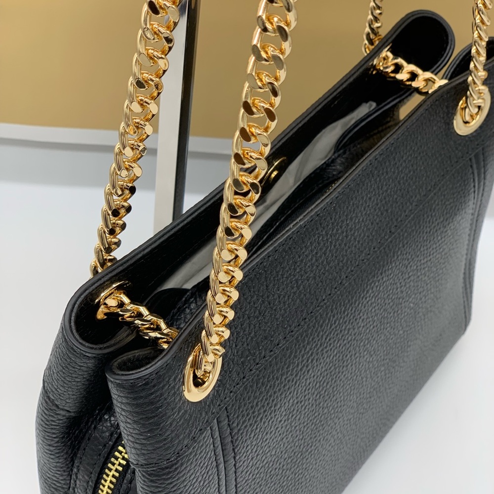 MICHAEL KORS JET SET ITEM MD CHAIN MESSENGER BLACK - Picture 9 of 16